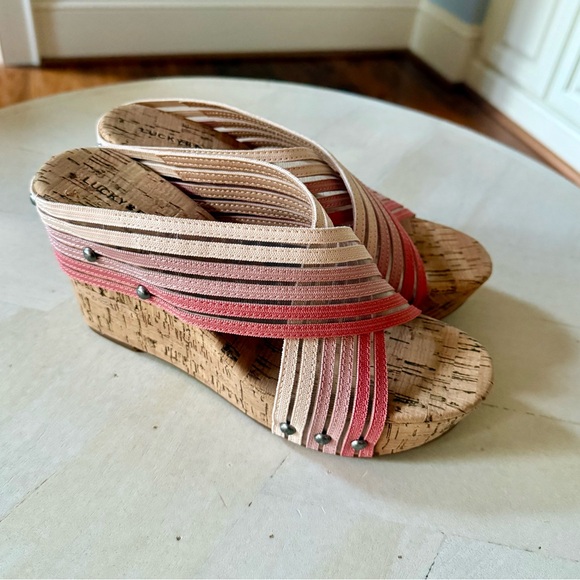 Lucky Brand Mykayla Wedge Sandal Size 6.5 🌸🍊 - Picture 1 of 8